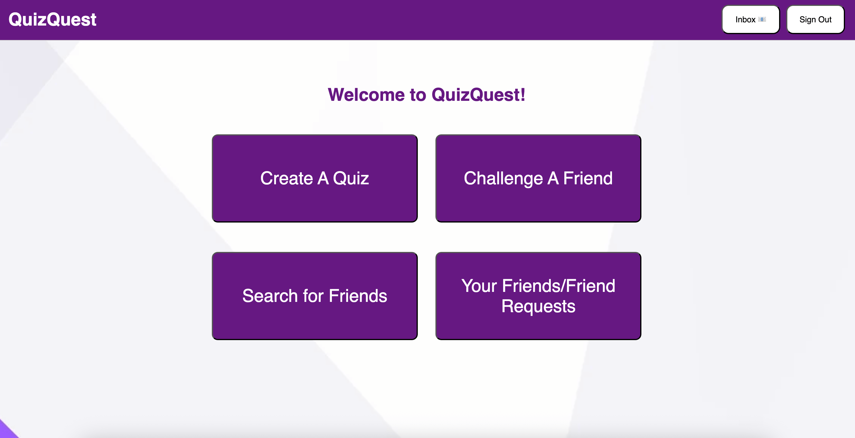 Screenshot of Quiz Web App